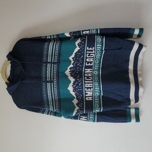 American Eagle Fair Isle Knit hooded sweater Large